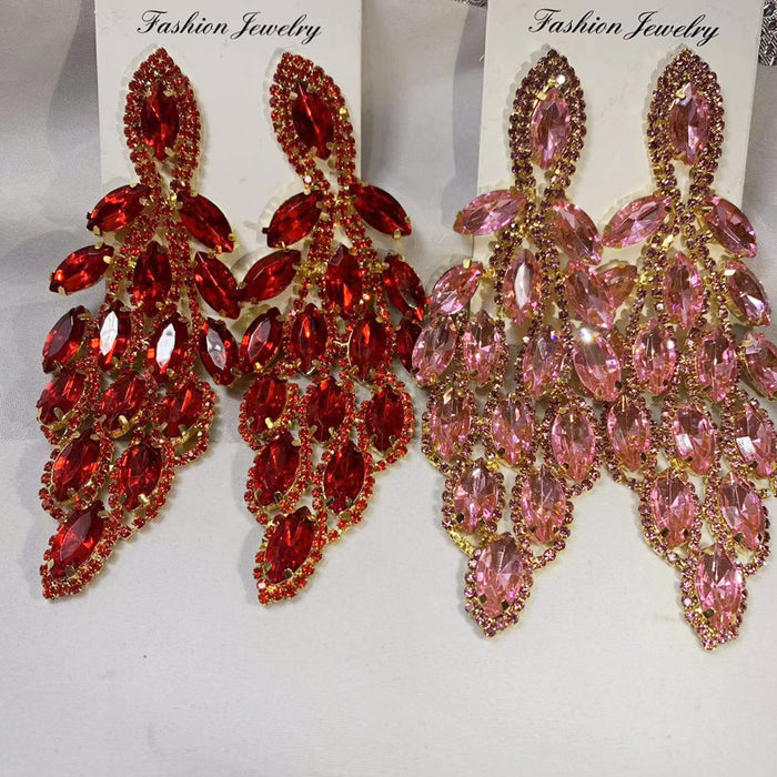 Wholesale Dinner Party Sparkling Rhinestone Earrings JDC-ES-Xins012