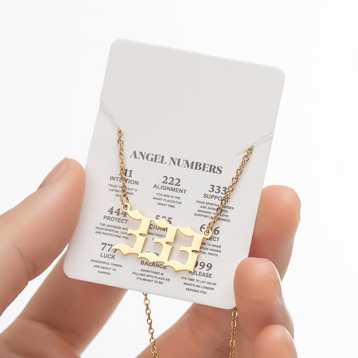 Wholesale Necklaces Stainless Steel Angel Lucky Numbers JDC-NE-SS026