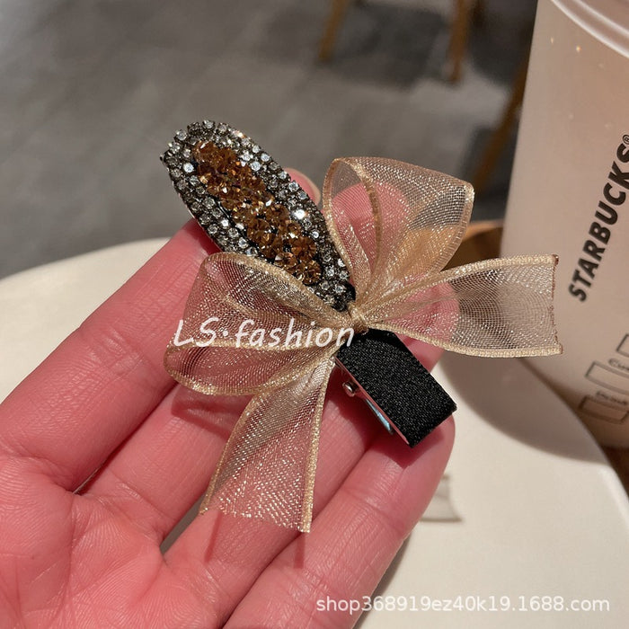 Jewelry WholesaleWholesale bow diamond bangs side hairpin JDC-HC-LiS002 Hair Clips 栎尚 %variant_option1% %variant_option2% %variant_option3%  Factory Price JoyasDeChina Joyas De China