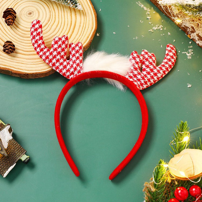 Wholesale Headband Mixed Material Cute Elk Christmas JDC-HD-RUID001