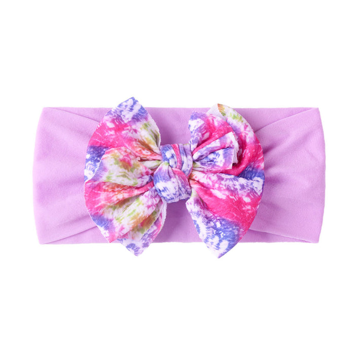 Wholesale baby nylon printed double bow Bandana sweatband JDC-HD-ML031