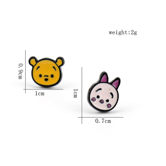 Wholesale Earring Alloy Cute Cartoon Asymmetric Stud Earrings (M) JDC-ES-Dsheng008