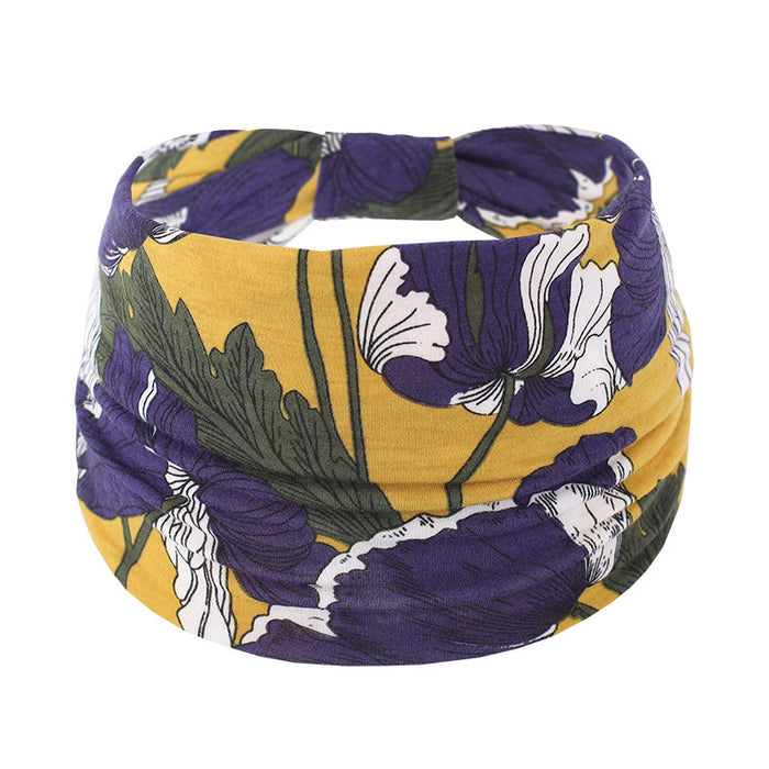 Wholesale Wide Brim Printed Fabric Headband JDC-HD-FAB002