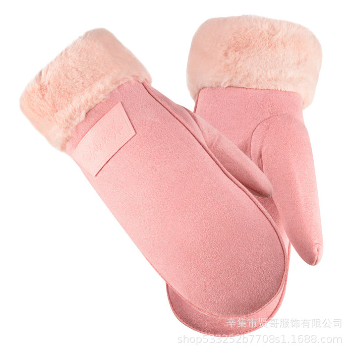 Wholesale Gloves Suede Cute Warm Halter Neck Wrap Fingers JDC-GS-XianG001