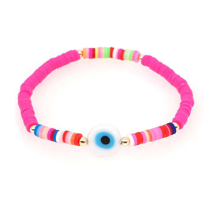 Jewelry WholesaleWholesale Bohemian Beach Style Soft Pottery Multicolor Glass Eye Bead Bracelet JDC-BT-JBH006 Bracelet 怪我咯 %variant_option1% %variant_option2% %variant_option3%  Factory Price JoyasDeChina Joyas De China