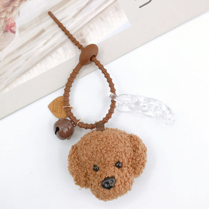 Wholesale woolen teddy dog pendant keychain lanyard JDC-KC-GeL003