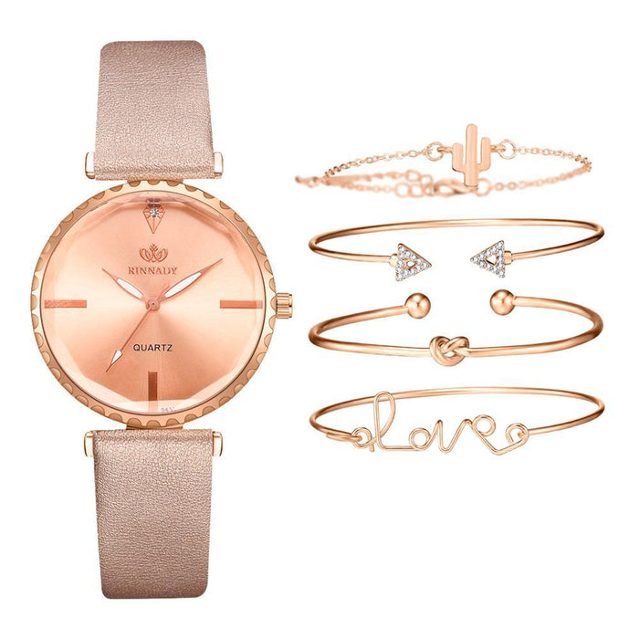 Jewelry WholesaleWholesale PU Leather Ladies Watch Set JDC-WH-Qimiao004 Watch 祈妙 %variant_option1% %variant_option2% %variant_option3%  Factory Price JoyasDeChina Joyas De China