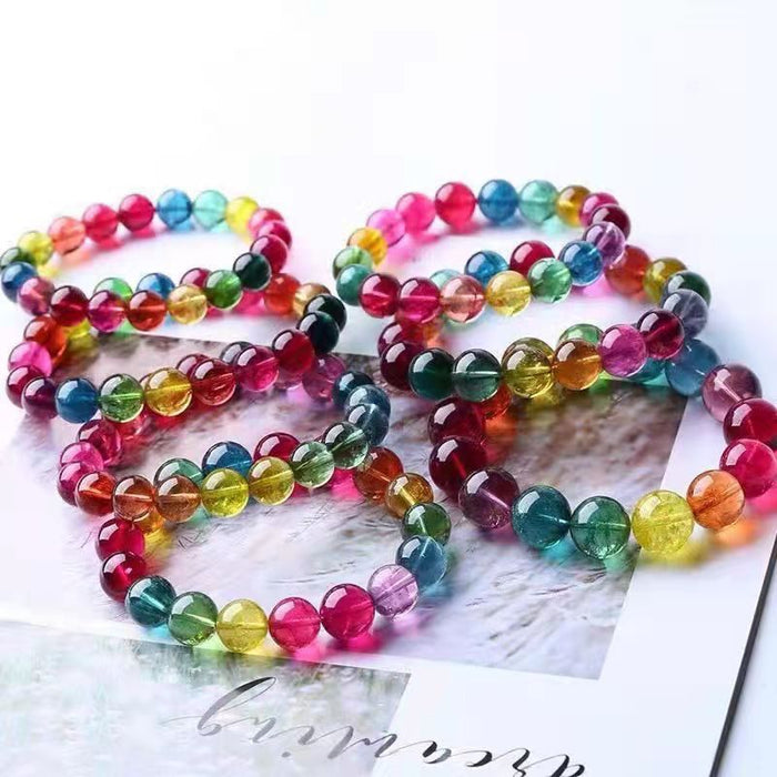 Jewelry WholesaleWholesale Natural Candy Color Tourmaline Bracelet JDC-BT-NiHuang008 Bracelet 霓凰 %variant_option1% %variant_option2% %variant_option3%  Factory Price JoyasDeChina Joyas De China