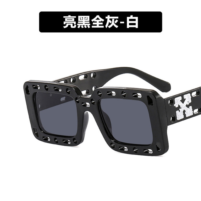 Wholesale Sunglasses Resin Square Hollow Hole (F) JDC-SG-KD187