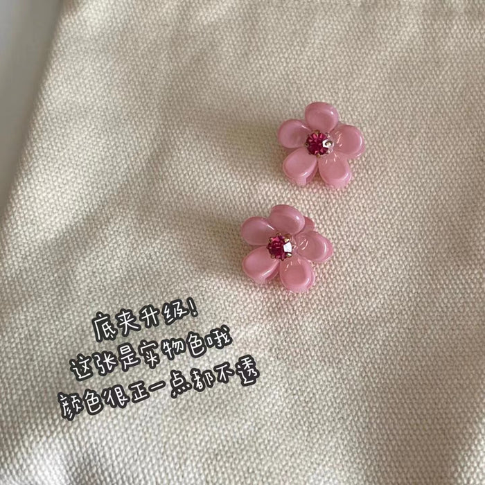 Wholesale Hair Clips Acrylic Girl Jelly Flower Color Diamond Pearl Mini MOQ≥2 JDC-HC-QZ005