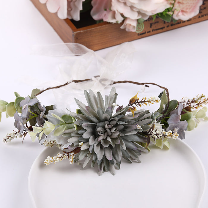 Wholesale Headband Fabric Plastic Bride Simulation Garland Dress Accessories MOQ≥2 JDC-HD-XINY004