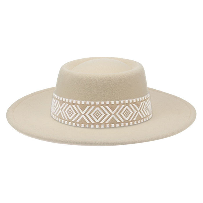 Jewelry WholesaleWholesale Dome Woolen Hat Flat Brim Hat JDC-FH-Guanchuan005 Fashionhat 冠川 %variant_option1% %variant_option2% %variant_option3%  Factory Price JoyasDeChina Joyas De China