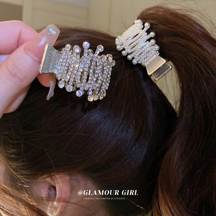 Wholesale Hair Clips Alloy Pearl Rhinestone High Ponytail Fixed JDC-HC-BY029