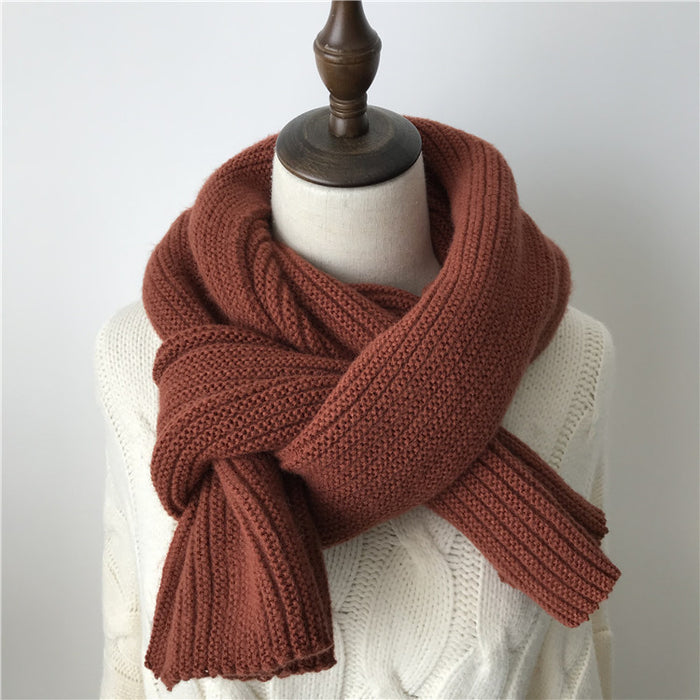 Wholesale Scarf Faux Cashmere Warm Winter Knit Solid JDC-SF-Zhenl005