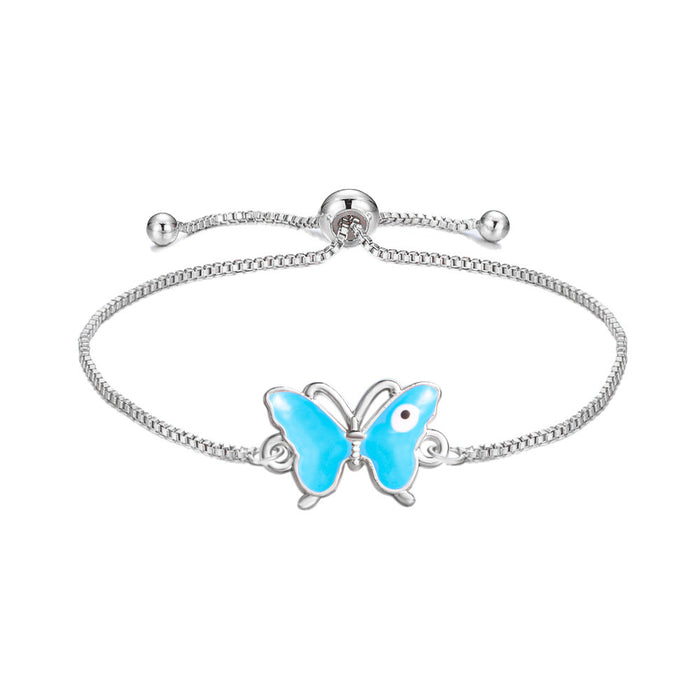 Wholesale Bracelet Alloy Evil Eye Butterfly Amulet Adjustable Bracelet MOQ≥2 JDC-BT-XiaoM009