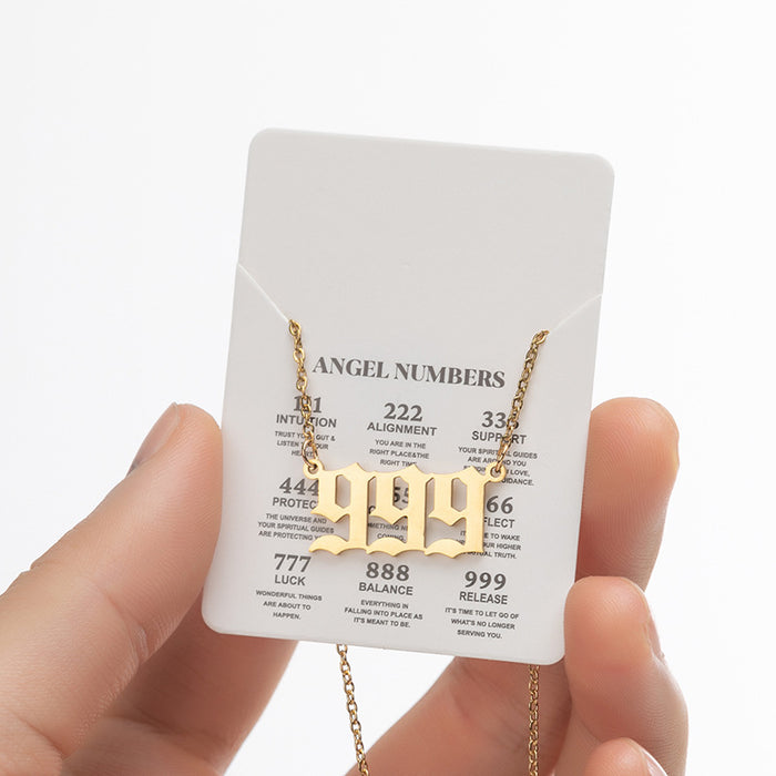 Wholesale Necklaces Stainless Steel Angel Lucky Numbers JDC-NE-SS026