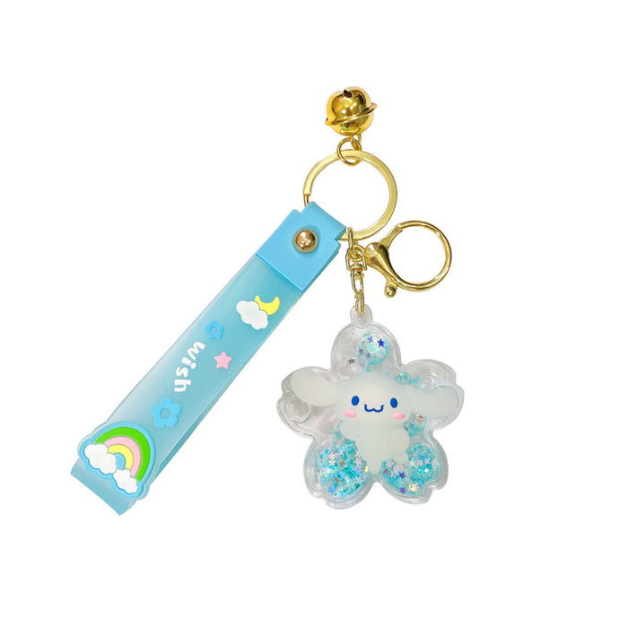 Wholesale Keychains PVC Acrylic Hardware Luminous Quicksand Bottle Cute Cartoon JDC-KC-TianC004