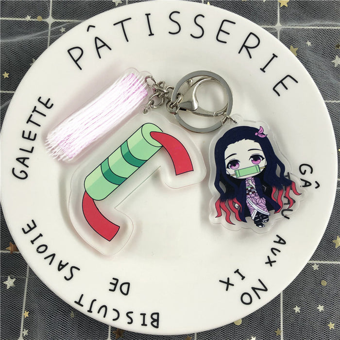 Wholesale Acrylic Double Sided Pendant Keychain Cute Key Ring (M) JDC-KC-TMMY007