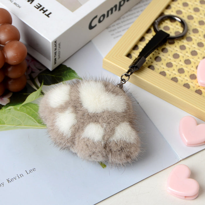 Wholesale Mink Cat's Claw Hair Ball Keychain MOQ≥2 JDC-KC-HGuan002