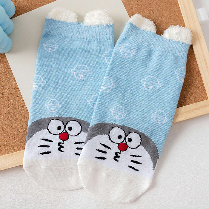 Wholesale socks summer cute cartoon personality three-dimensional ears light mouth blue boat socks JDC-SK-CYu011