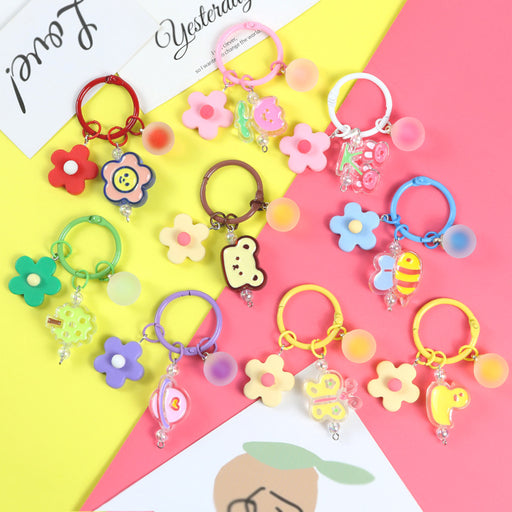 Jewelry WholesaleWholesale Color Flower Animal Acrylic Keychain MOQ≥2 JDC-KC-YChen004 Keychains 易晨 %variant_option1% %variant_option2% %variant_option3%  Factory Price JoyasDeChina Joyas De China