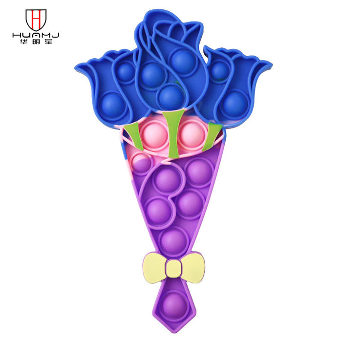 Jewelry WholesaleWholesale kids educational toy silicone decompression press le finger bubble keychain MOQ≥2 JDC-FT-HMJ025 fidgets toy 华明军 %variant_option1% %variant_option2% %variant_option3%  Factory Price JoyasDeChina Joyas De China