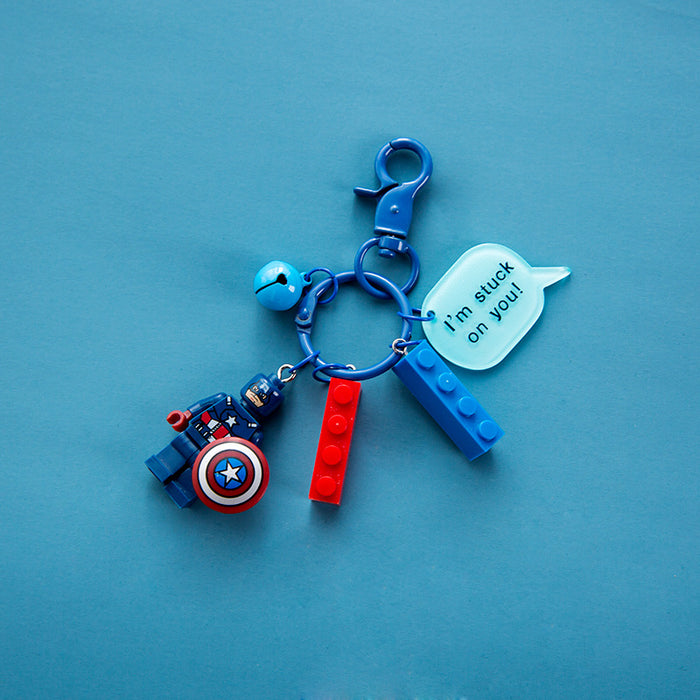 Wholesale Cartoon Building Blocks Plastic Keychain (M) JDC-KC-XiangYi002