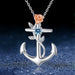 Jewelry WholesaleWholesale anchor rose diamond anchor necklace JDC-NE-XunO014 Necklaces 循欧 %variant_option1% %variant_option2% %variant_option3%  Factory Price JoyasDeChina Joyas De China