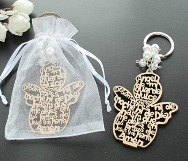 Wholesale Wooden Brand Virgin Mary Alloy Keychain MOQ≥2 JDC-KC-SShan001