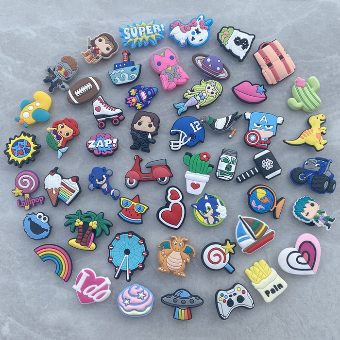 Wholesale Croc Charms Random 100pcs Cartoon Cute PVC DIY Accessories (M) JDC-CCS-YiiShang007