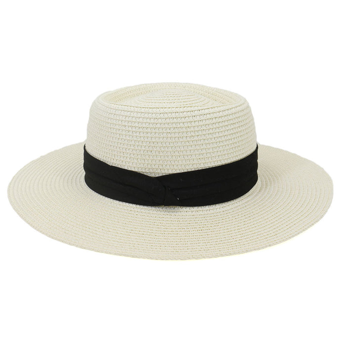 Wholesale sun protection straw hat flat top flat brim hat sun hat JDC-FH-MShen003