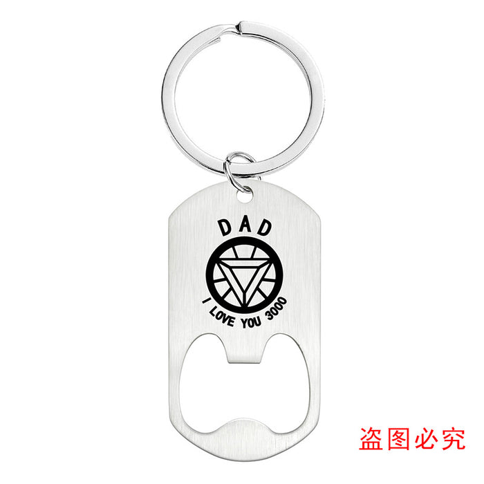 Jewelry WholesaleWholesale Father's Day Bottle Opener Metal Keychain JDC-KC-GangGu024 Keychains 钢古 %variant_option1% %variant_option2% %variant_option3%  Factory Price JoyasDeChina Joyas De China