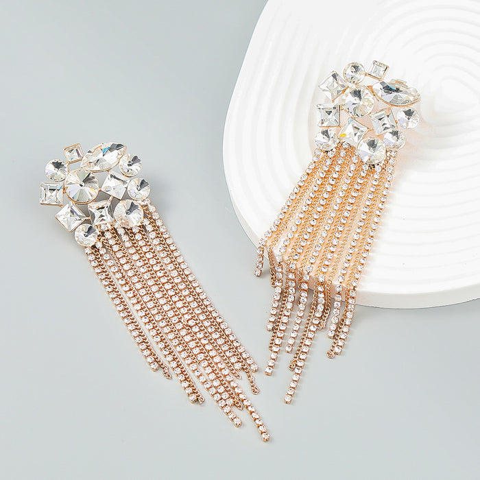 Jewelry WholesaleWholesale Alloy Rhinestone Tassel Earrings JDC-ES-JL940 Earrings 氿乐 %variant_option1% %variant_option2% %variant_option3%  Factory Price JoyasDeChina Joyas De China