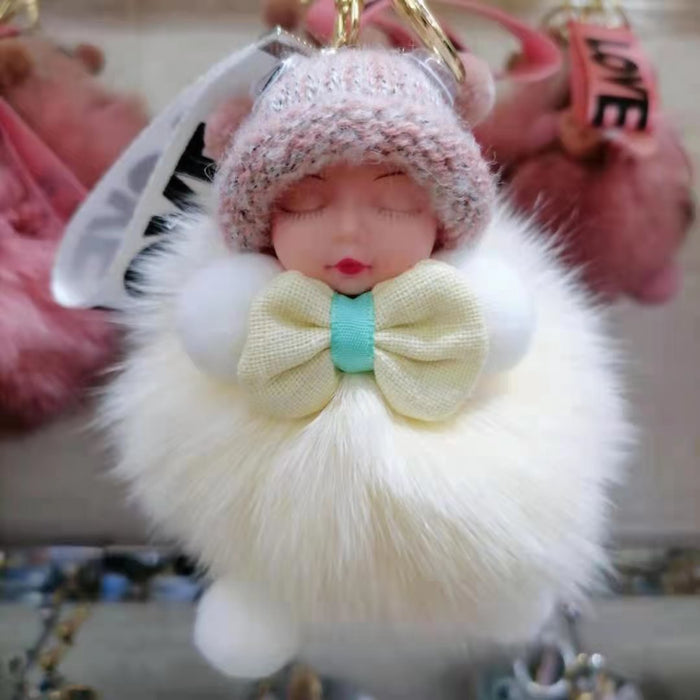 Wholesale Hairball Sleeping Doll Plush Keychain MOQ≥2 JDC-KC-HGuan001