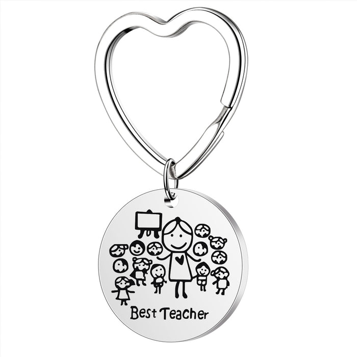 Jewelry WholesaleWholesale metal engraving Teacher's Day gift Graduation keychain MOQ≥2 JDC-KC-ShangQ006 Keychains 上泉 %variant_option1% %variant_option2% %variant_option3%  Factory Price JoyasDeChina Joyas De China