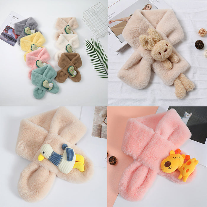 Wholesale Scarf Polyester Imitation Rabbit Hair Cute Cartoon Solid Color Children MOQ≥2 JDC-SF-RuX001