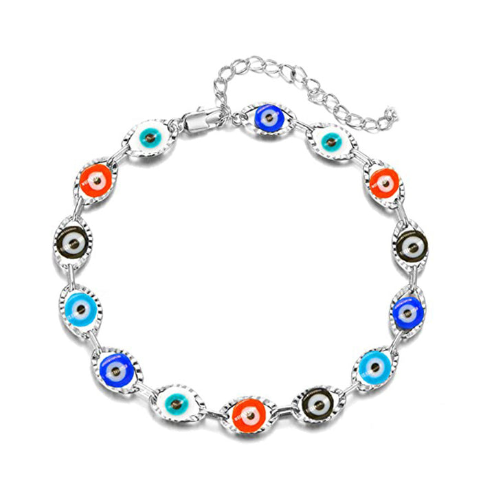 Wholesale Devil's Eye Anklet Lucky Blue Eyes Boho MOQ≥2 JDC-AS-ChuJ002