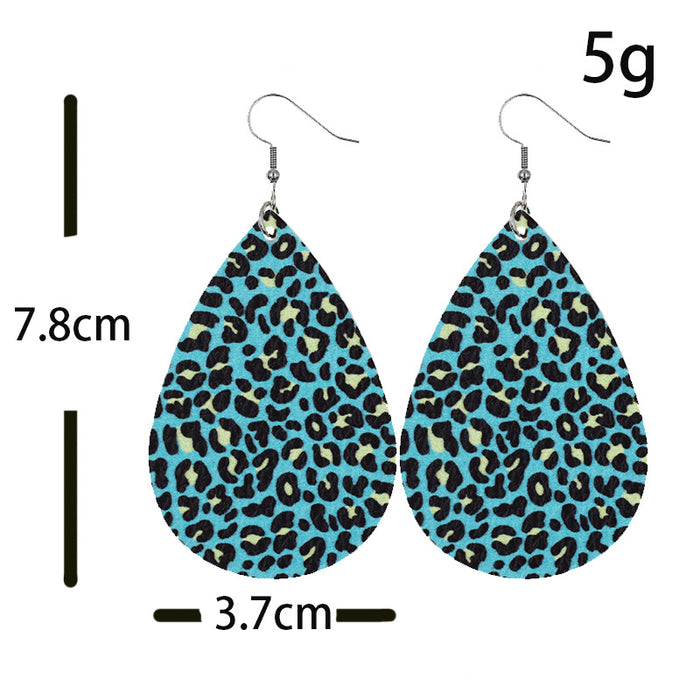 Jewelry WholesaleWholesale Drop Shape Leopard Print PU Leather Earrings MOQ≥2 JDC-ES-Chengy016 Earrings Chengy %variant_option1% %variant_option2% %variant_option3%  Factory Price JoyasDeChina Joyas De China