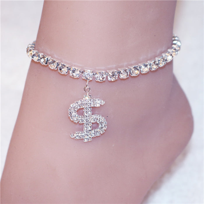 Wholesale Crystal Money Rhinestone Anklet JDC-AS-JiaZ004