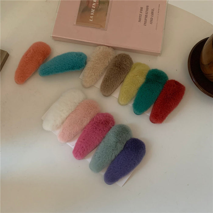 Wholesale Hair Clip Plush Candy Color Soft Waxy Crushed Hair Clip JDC-HC-FengT002