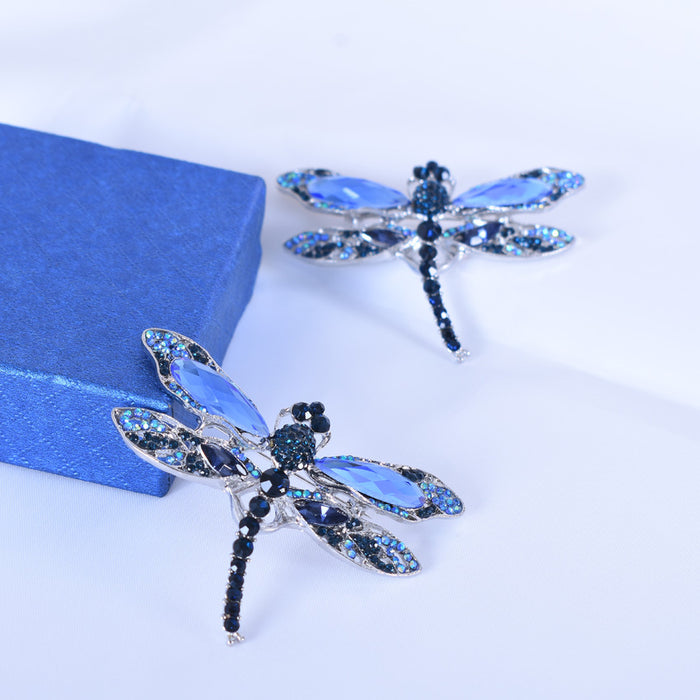 Wholesale Vintage Brooch Pin Big Dragonfly Brooch Silk Scarf Buckle with Diamonds MOQ≥2 JDC-BC-NiM001