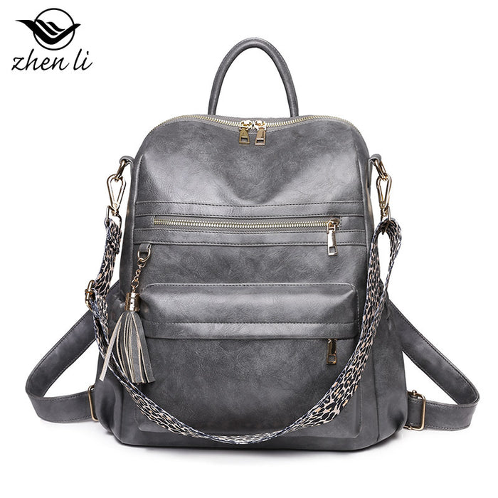 Wholesale Backpack PU Leopard Print Large Capacity JDC-BP-ZLD006