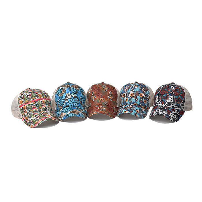 Wholesale printed back ponytail hat MOQ≥2 JDC-FH-EXu009