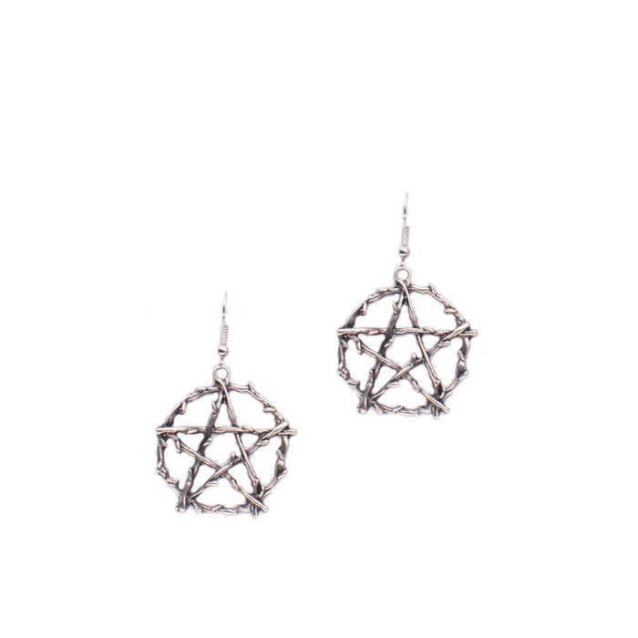 Jewelry WholesaleWholesale Silver Life Pentagram Earrings JDC-ES-YYFF008 Earrings 燕羽飞飞 %variant_option1% %variant_option2% %variant_option3%  Factory Price JoyasDeChina Joyas De China