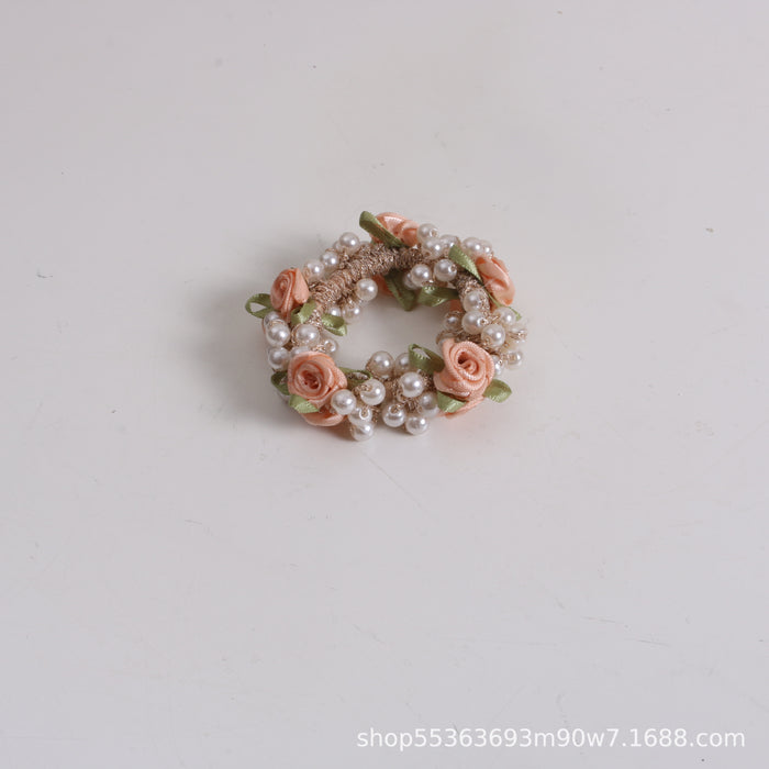 Wholesale ball head flower female head rope hair ring JDC-HS-TengH004