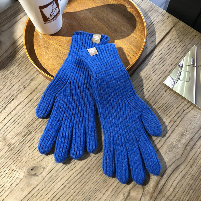 Wholesale Gloves Polyester Warm Solid Color Knit Touch Screen JDC-GS-YanD004