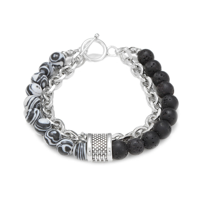 Wholesale Frosted Stone Chain Men's Bracelet JDC-BT-ZhuJ019