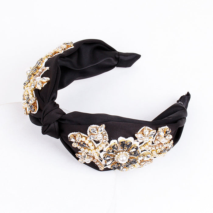 Wholesale art flower embroidery crystal headband JDC-HD-ZXI007