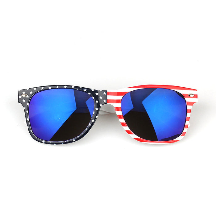 Wholesale 4th of July Classic Rice Nail Transparent American Flag Sunglasses Independence Day JDC-SG-ZuoL001