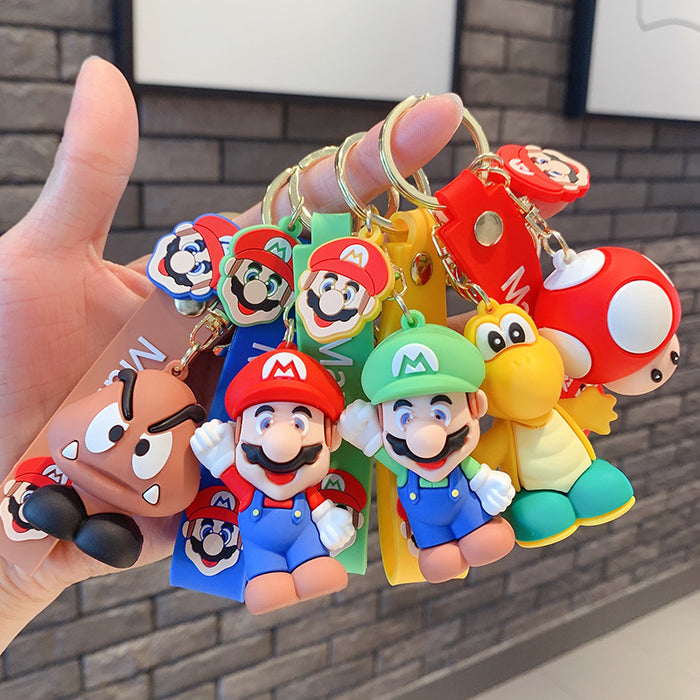 Wholesale Keychains Hardware PVC Cartoon Figure Mario(M) JDC-KC-OShi033